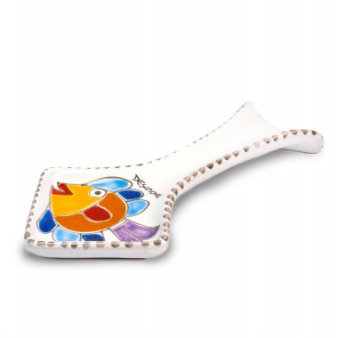 De Simone handmade ceramic Spoon Rest Folk fish PMS5FK-3 De Simone handmade ceramic Spoon Rest Folk fish PMS5FK-3